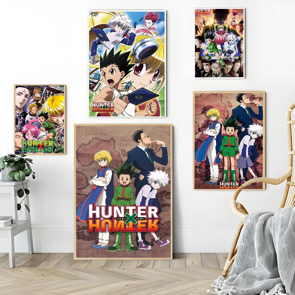 

Anime HUNTER x HUNTER Gon Zoldyck Hisoka Self-adhesive Art Poster Retro Kraft Paper Sticker DIY Room Bar Cafe Vintage Decorative