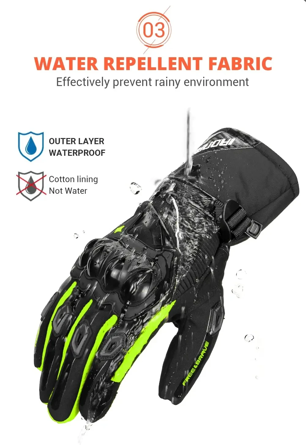 Motorrad Handschuhe Wasserdicht Winddicht Voll Finger Moto Motorrad Reiten Handschuhe Touchscreen Moto Motocross Handschuhe Winter – Detail 9