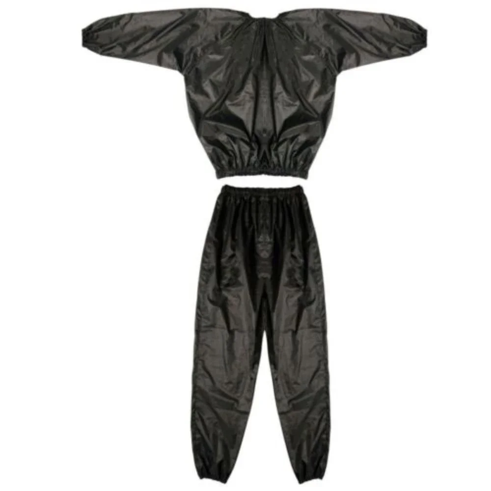 Sport Suit Men Women PVC Sauna Suit Long Sleeve Elastic Waist Summer Men's Top Pants Set Casual Sweat Suit Fitness Clothing