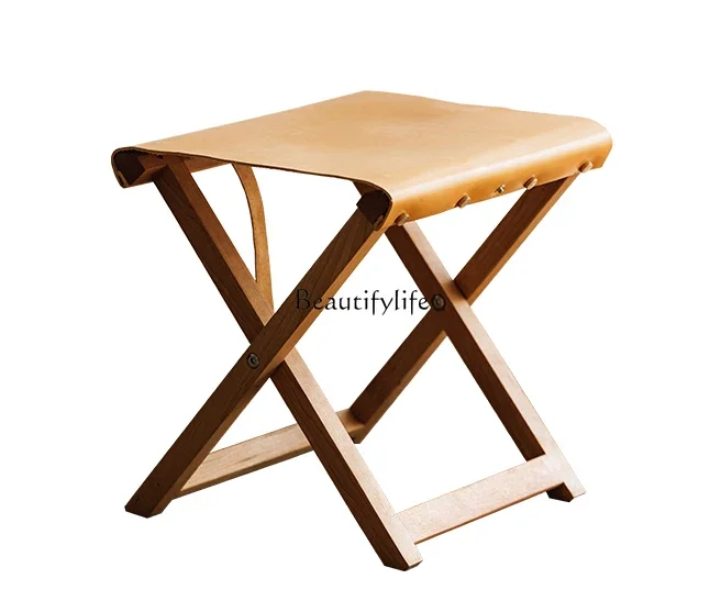 

LD33Cherrywood Maza Solid Wood Foldable and Portable Log Household Folding Stool