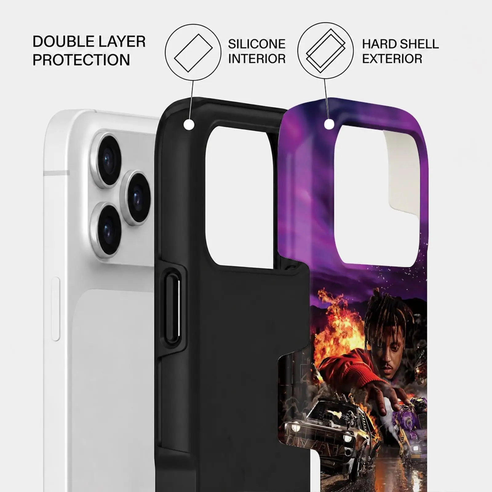 Rapper Album J-Juice W-WRLD Phone Case For iPhone 18 17 16 15 14 13 12 11 Pro Max Dual-Layer Back Shockproof Protective Cover view 5