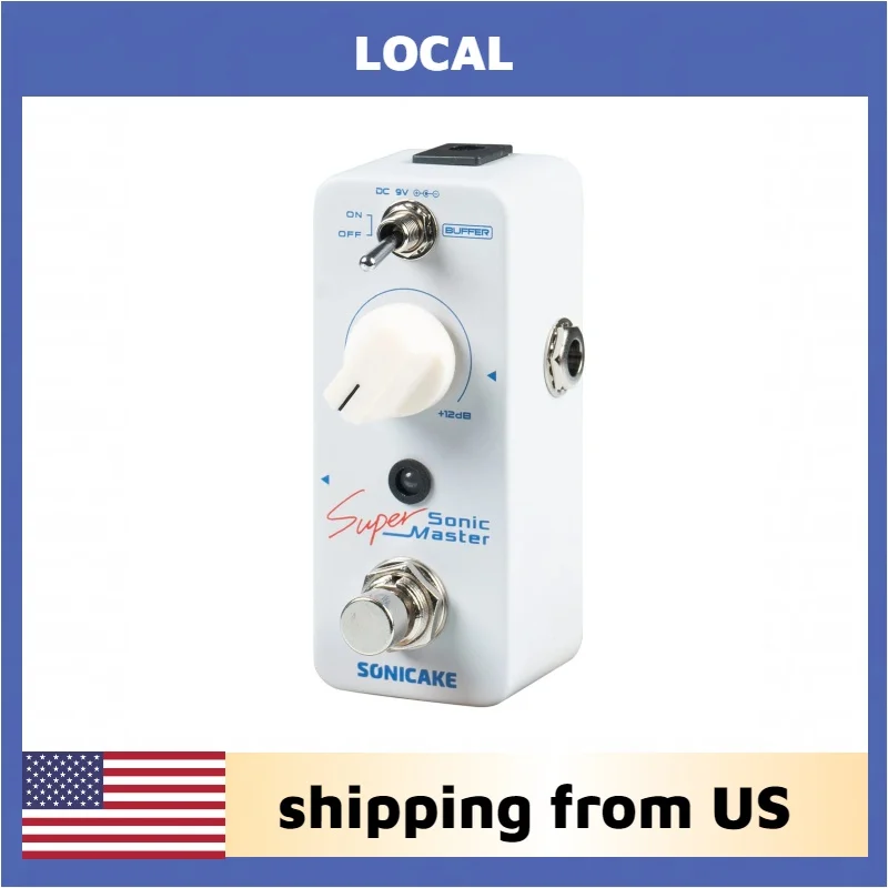 SONICAKE Local Clean Boost Pedal with Buffer and +12dB Gain, Mini Pure Boost Guitar Bass Effects Pedal - Sonic Super Master