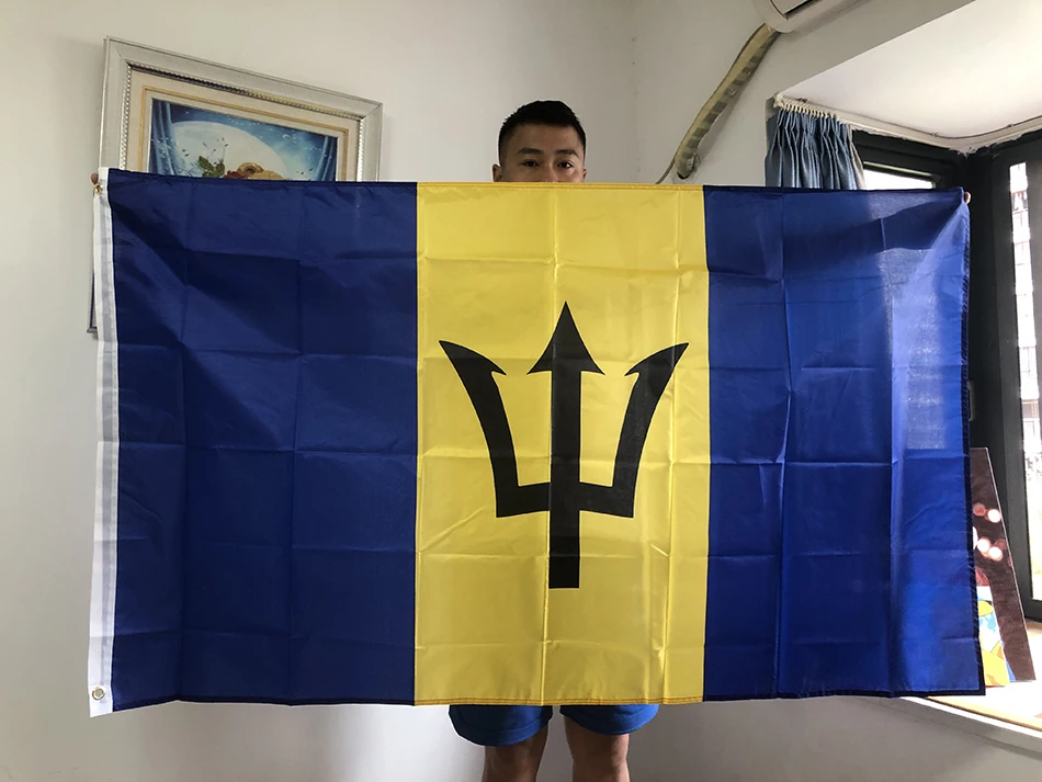 SKY FLAG Barbados Flag 90x150cm High Quality Double Sided Printed Polyester hanging Barbados Flag For Decoration