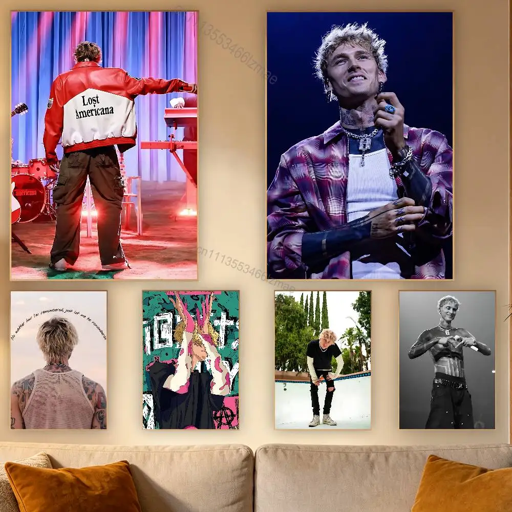 M-MGK Tickets to My Downfall Retro Fashion Pictorial Poster Sticky Poster Paper Sticker DIY Room Bar Cafe Wall Decor Gift
