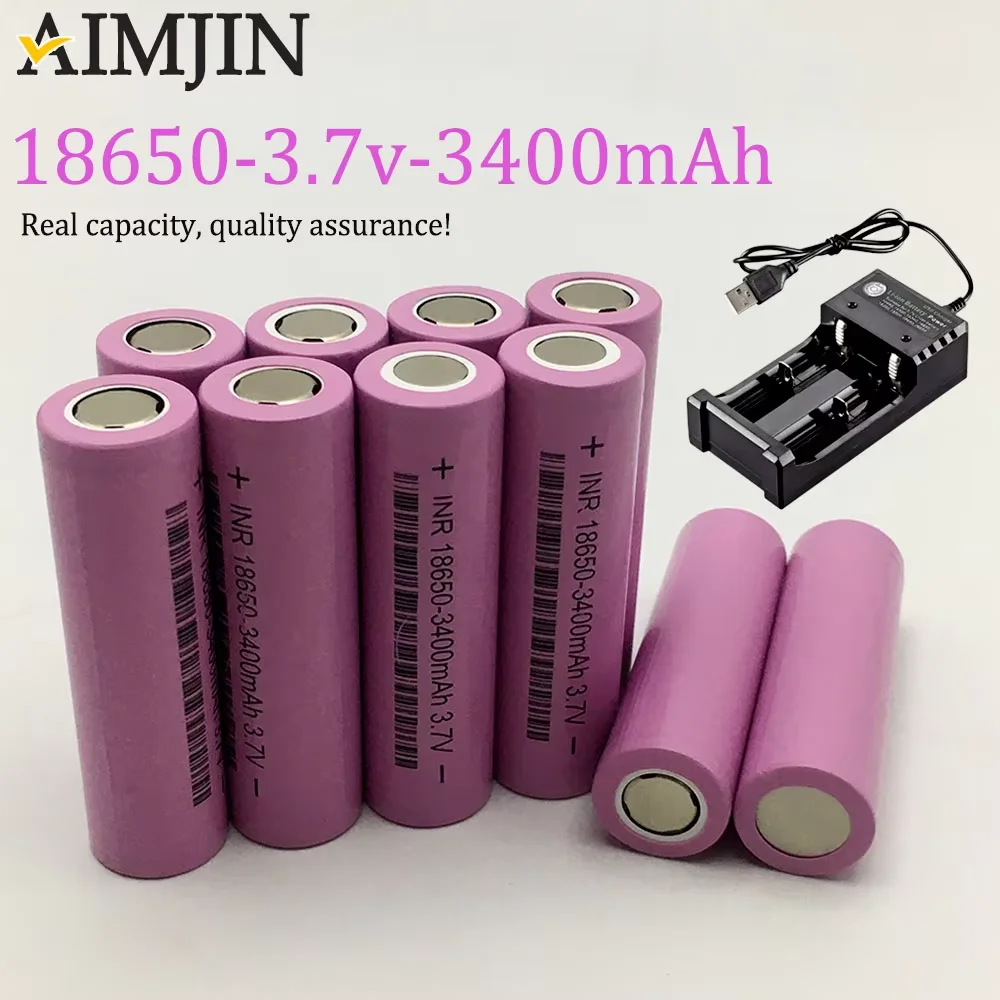 2026 NEW 18650 3.7V 3400mah Real Capacity 18650 battery For Samsung  Rechargeable battery  lithium batteries DIY 20A current