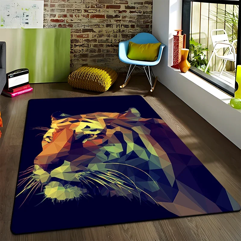 Animal Tiger Pattern Custom Carpet Living Room Doormat Yoga Mat Home Decoration Children's Crawling Mat Area Rug Camping