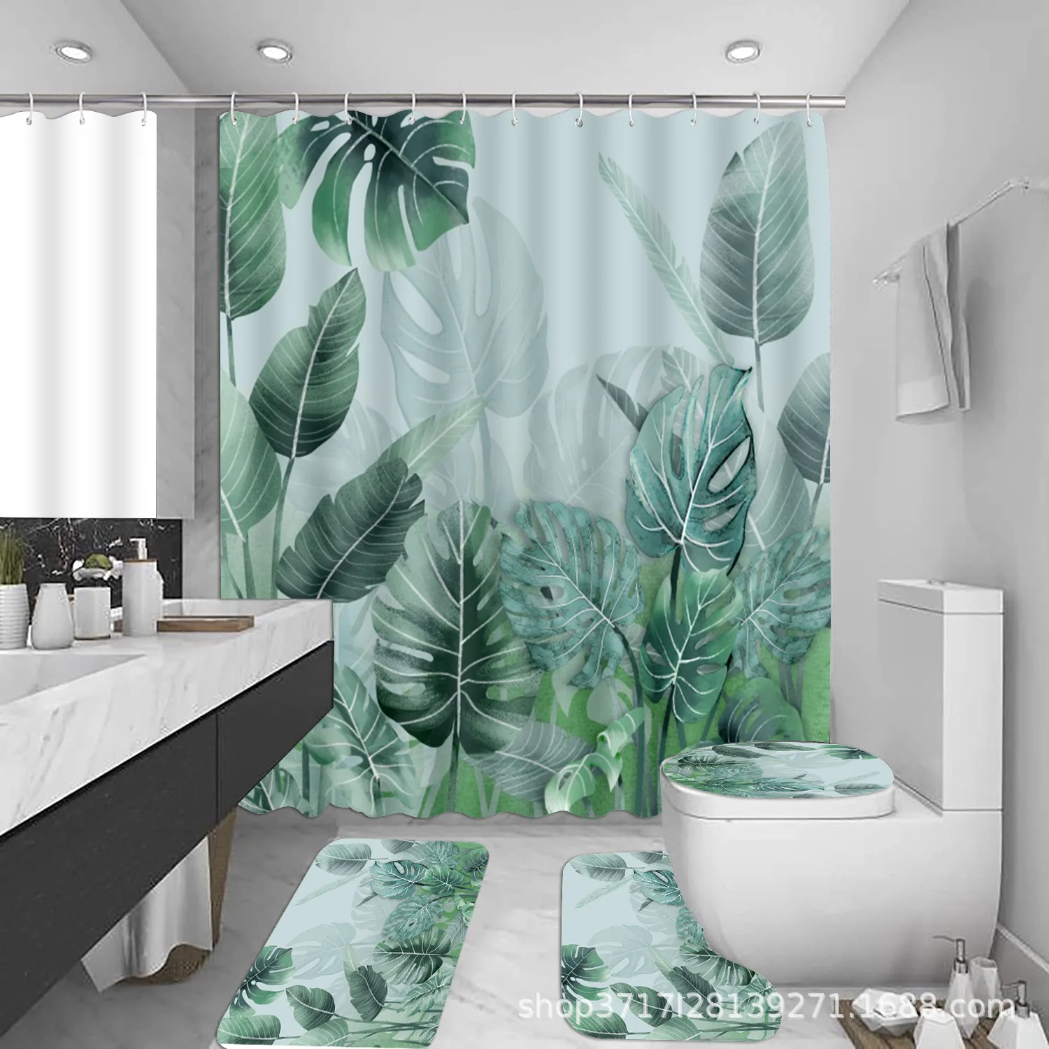 

VIKAMA занавеска для душа с принтом кактуса, водонепроницаемая, устойчивая к пятнам занавеска для ванной комнаты, разделитель для ванны, домашний декор, занавеска для душа