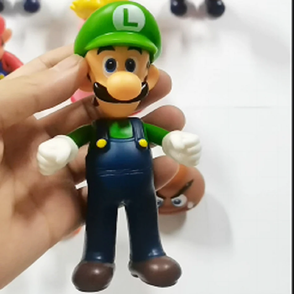 Super Mary Bros Series Action Figure Toys Mario Bros Luigi Yoshi Donkey Kong Wario Anime Model Ornaments Children Birthday Gifts