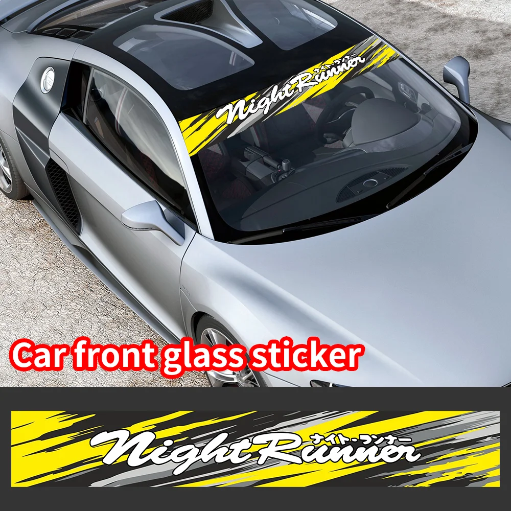 NIGHT RUNNER Car Sunshade Stickers Front and Rear Windshield Window Decals Auto Accessories Waterproof Sunscreen Vinyl Decor