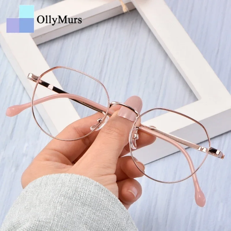 

OLLYMURS трендовая многоугольная ретро оправа для очков из чистого титана, мужская индивидуальная оптическая оправа для очков по рецепту, женская T3519