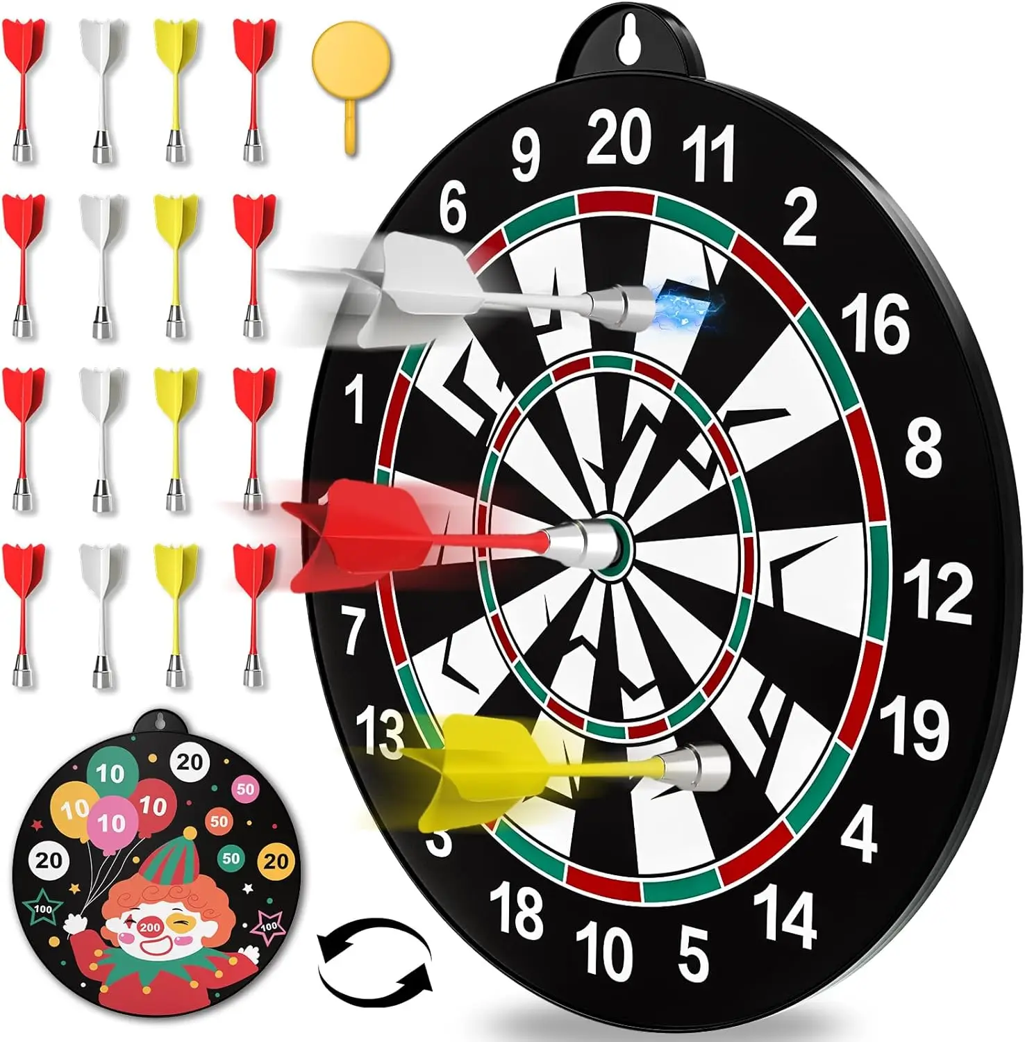 16 pcs Magnetic Dart Board-Magnetic Dart Board-Indoor&Outside Fun Game for Party Games - Magnetic Dart Board Toys Birthday Gifts