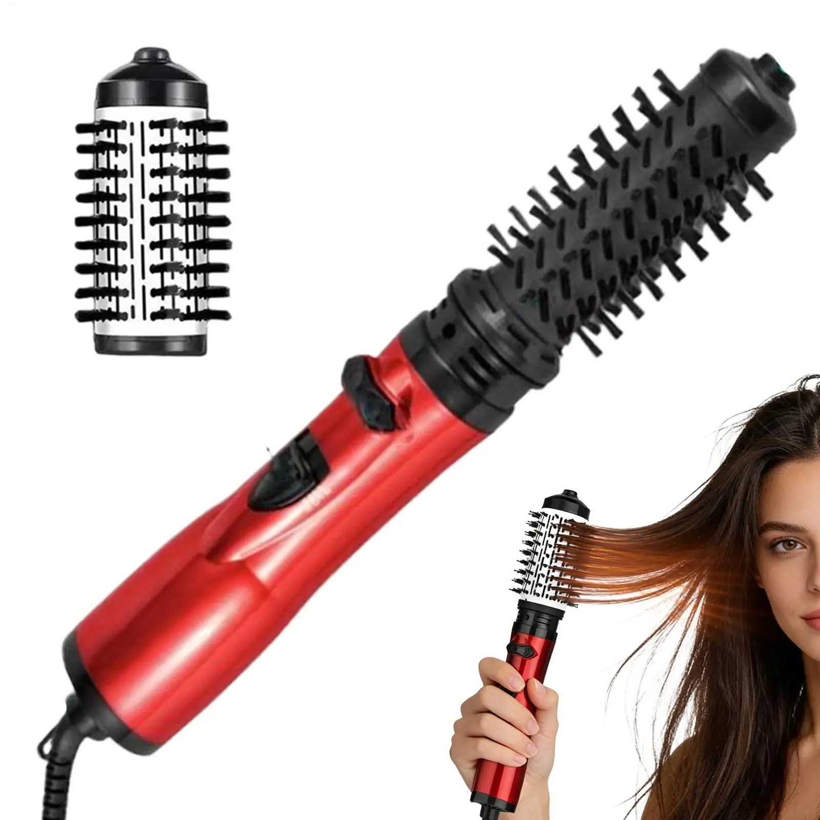 

Стайлер для волос, 3-уровневый нагрев, щипцы для завивки волос с отрицательными ионами, вращающаяся щетка для фена для женщин, выпрямление щипцов для завивки волос