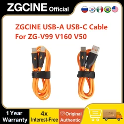 ZGCINE USB-A 케이블(ZG-V99 V99Pro V160 V50용), USB-C 케이블, 60W 1m 길이 오렌지색 케이블