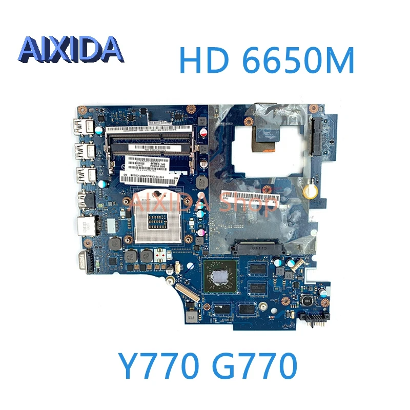 

AIXIDA PIWG4 LA-6758P Mainboard For Lenovo ideapad Y770 G770 17'' Laptop motherboard HD3000 Radeon HD 6650M GPU DDR3 Full test