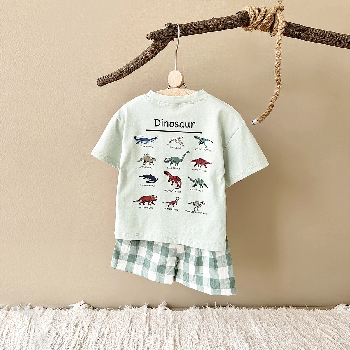 Summer Newborn Baby Boys Clothing Kid Set Cotton Short Sleeved T-Shirt+Shorts Children Dinosaur Print Girls Casual Infant 0-3Y