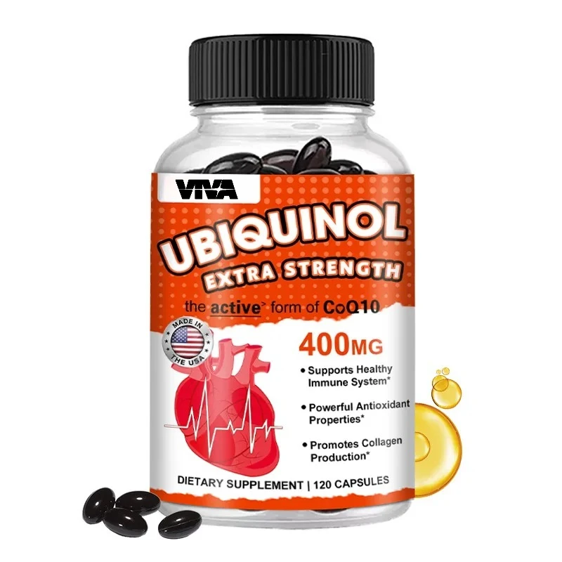 CoQ10 400mg Softgels, with Vitamin E, Powerful Antioxidant, Supports Heart Health, Energy Production, and Immune System Health