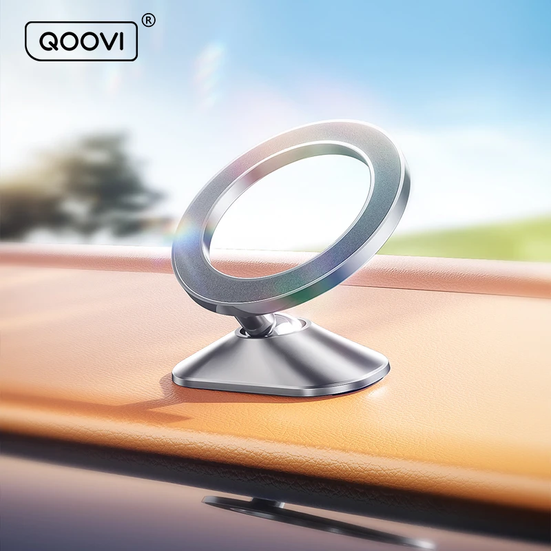 QOOVI support de téléphone de voiture tableau de bord magnétique Mini support de téléphone portable aimant support GPS pour Magsafe pour iPhone 16 15 Xiaomi Samsung