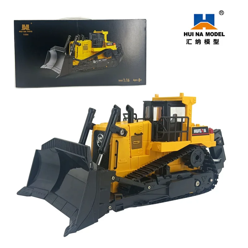 1;16 New Product Huina Eleven Channel Remote Control Electric Semi-alloy Heavy Bulldozer Children Outdoor Toys Birthday Gift