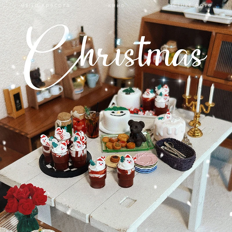 Maison de course de chocolat pour enfants, décoration de Noël, accessoires de maison de poupées, jouets de jeu de simulation, 1/12