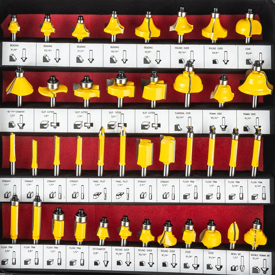 

100-Piece Precision Woodworking Router Bit Set - Multi-Purpose Carbide Drill Bits for Fine Milling and Carving - Ergonomic 1/4 H
