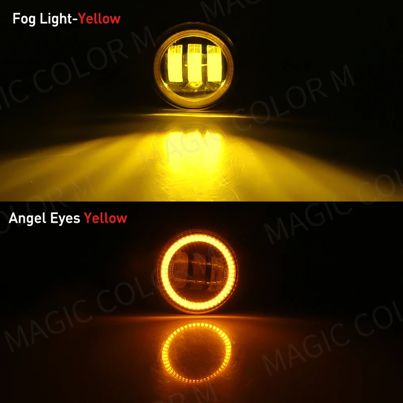 Angel Eye Mistlamp Voor Ford Focus Fusion Fiesta Ranger C-Max Transit Tourneo EcoSport Rand Auto DRL Fog rijden Lamp LED Lens