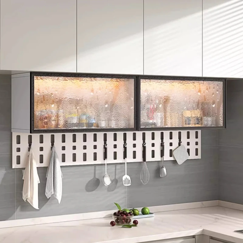 ‌Kitchen Storage Cabinet,ExtraLarge Aluminum Wall Organizer,Pegboard Shelf System,Multi-Functional Dustproof Pantry Garage Shelf