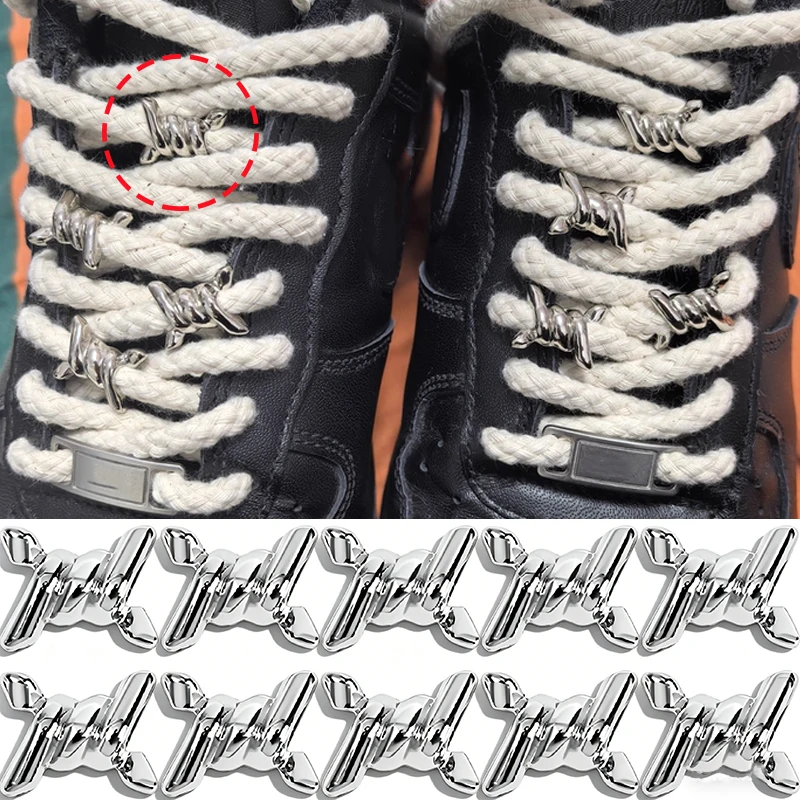 10-100pcs Thorn Buckle DIY Decorative Wire Accessories Shoelace Buckle Shoe Flower Knot Shoelace Decoration
