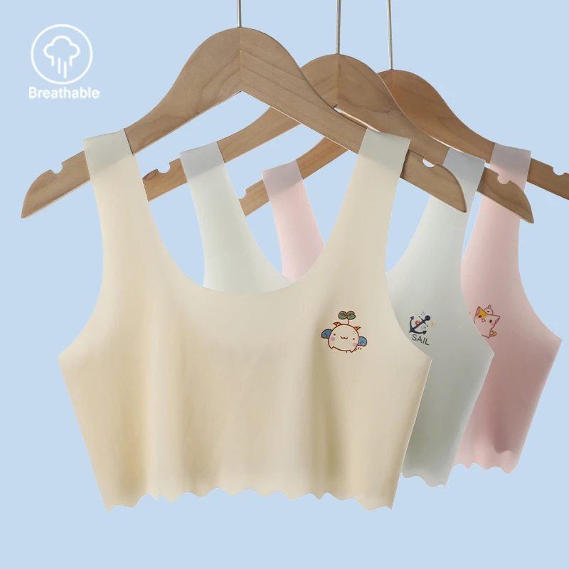 6-12 year old girls' tank tops, seamless girls' underwear, developmental period 10-14 year old girls' bras, children's underwear