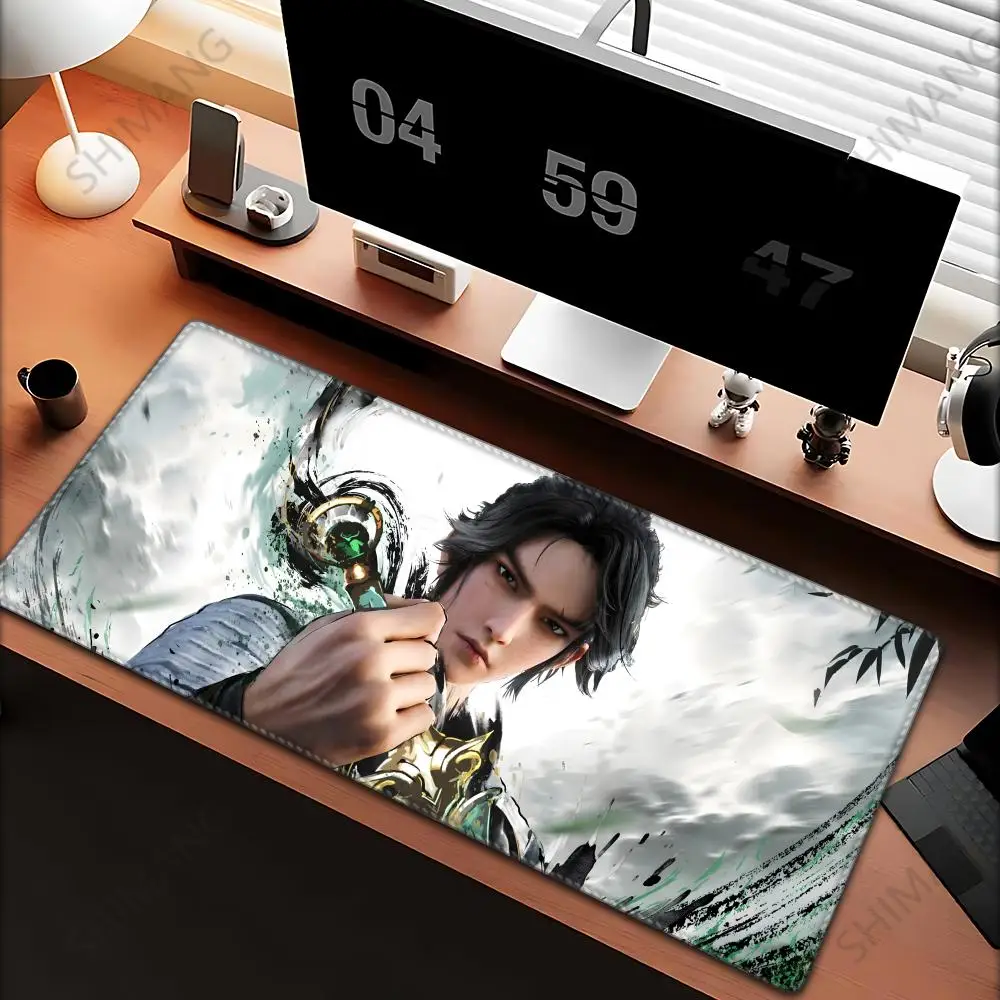 

Anime Wallpaper Sword Mouse Pad Desk Mouse Pad Cute HD Desk Pad Extended Gaming Keyboard Mats Large 100x50cm XXL Gamer Mousepad