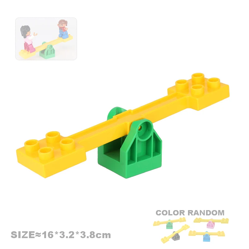 Classic Big Building Blocks Accessories Compatible Bricks Pipeline Sets Seesaw Swing Slide Ladder Pipe Playground Toys Baby Gift