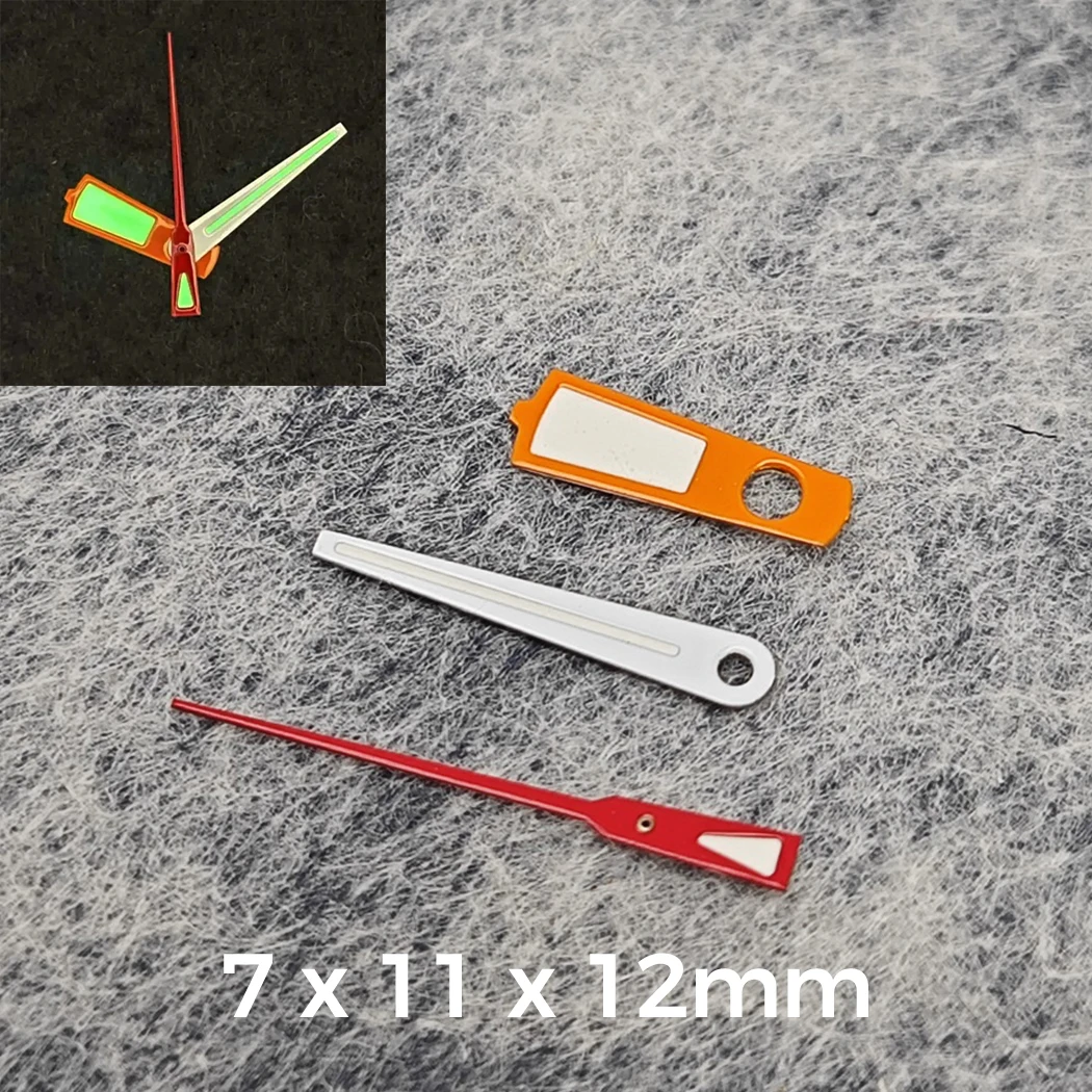 Watch Hands Pointer Needle Kit for Japanese NH35/NH36/4R36/7S Movement Green Luminous Watch Hands DIY Repair Part