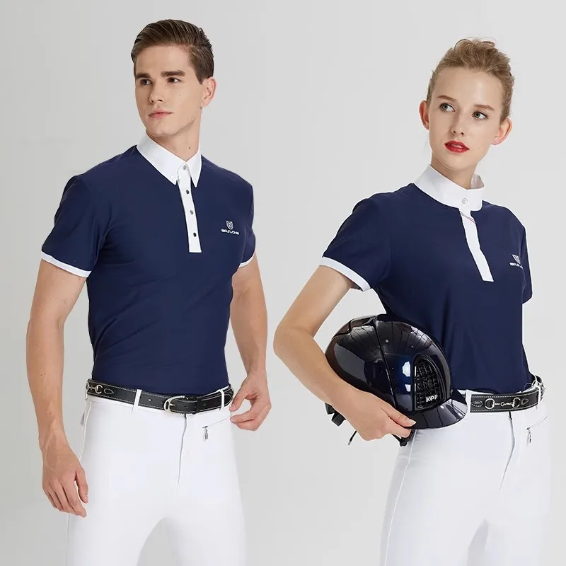 Equestrian T-shirt Polo Shirt Professional Riding Short Sleeve Men's And Women's Knight Apparel Equestrian Eventing Competition