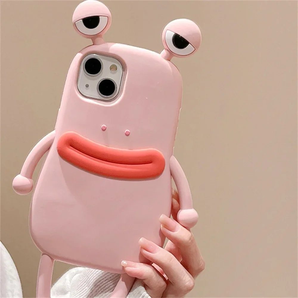 Funny 3D Frog Soft Silicone Phone Case For iPhone 14 13 11 12 Pro Max XS XR X Cartoon Cute Shockproof Bumper Cover