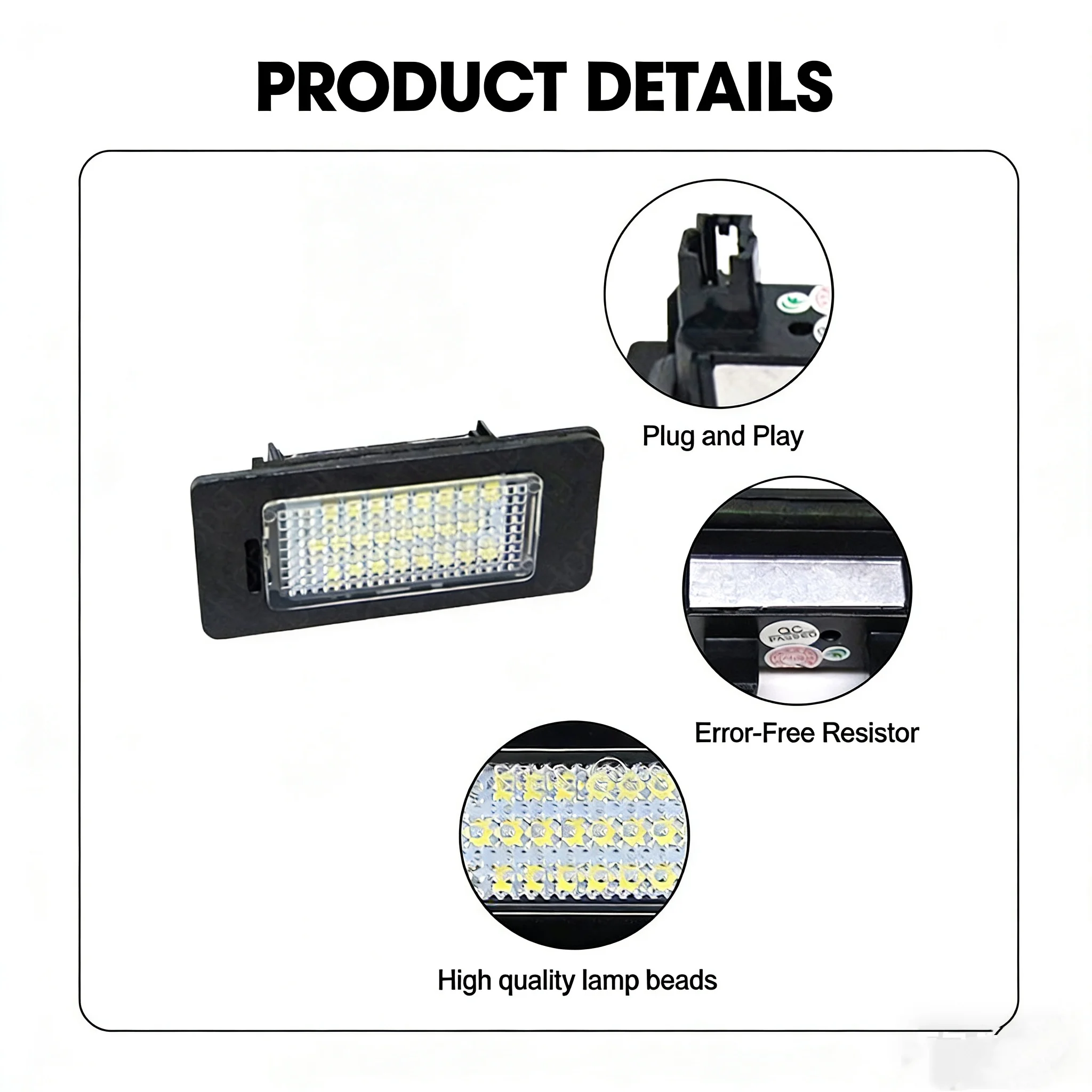 For VW Golf 6 7 MK6 MK7 Passat B6 Polo Sharan Touran 2011-up 6000K White Car Led License Plate Lights Car-Styling Number Lamps