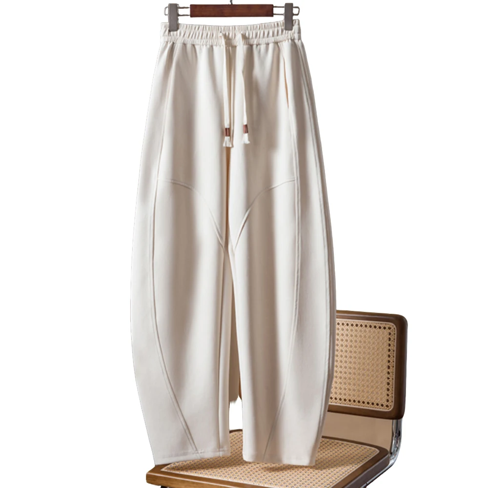 Spodnie damskie w stylu europejskim, w kolorze wina, z motywem banana, jesienno-zimowe, nowe, wysokiej jakości, bawełniane, modne, plus size, sportowe i rekreacyjne.