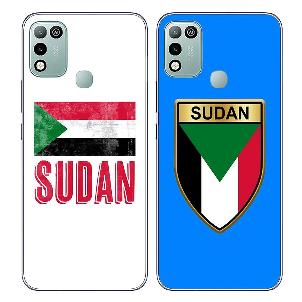 Custodia per telefono con emblemi bandiera del Sudan per Samsung Galaxy A04 A14 A23 A34 A54 M23 M33 M52 M53 M30S M31 M51 M21 custodia morbida Funda