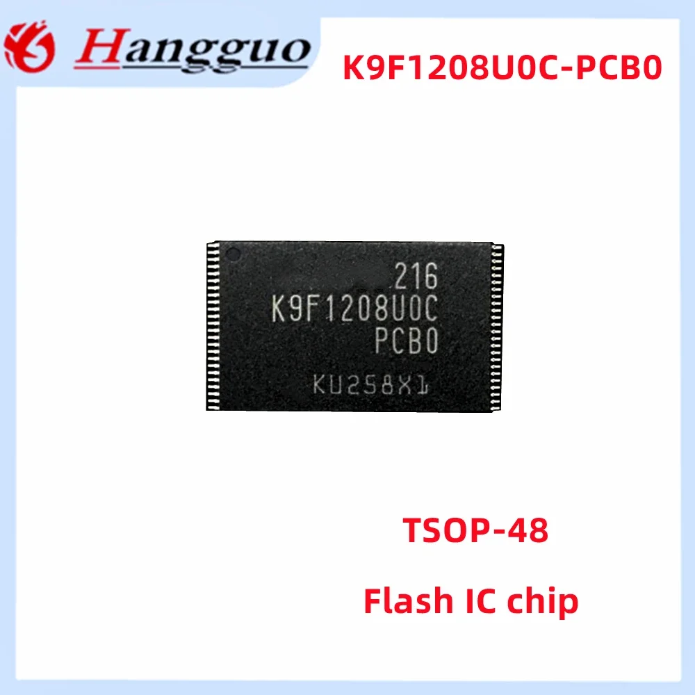 5pcs/lot Original and brand new  K9F1208UOC-PCBO K9F1208U0C-PCB0 64MB TSOP48 flash memory IC chip