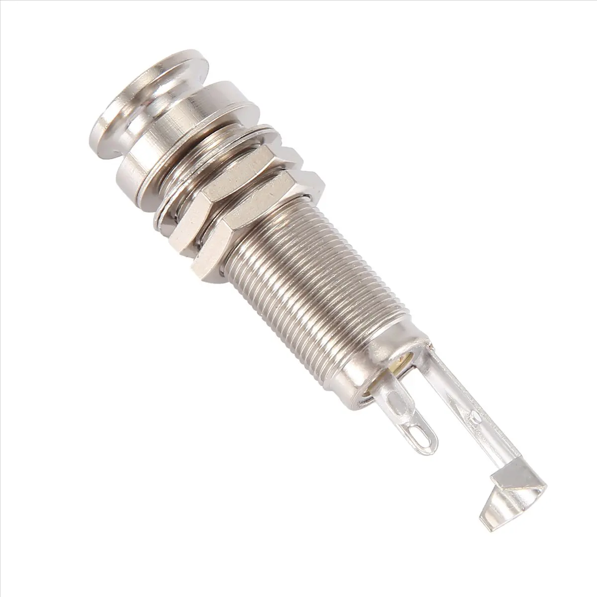 (AD10) A1347 1 Piece Guitar Bass End Pin Output Jack 1/4 inch Mono or Stereo Applications Silver