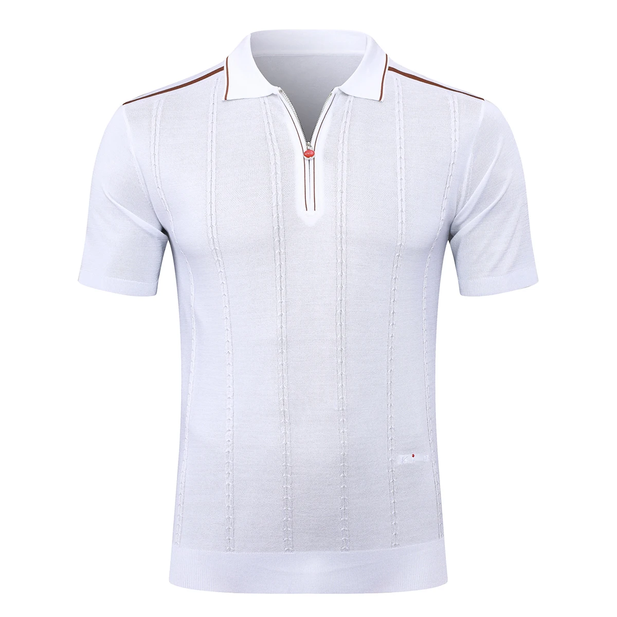 BILLIONAIRE OECHSLI polo shirt silk men 2025 New Casual embroidery elastic short sleeve thin zipper high quality big size M-5XL