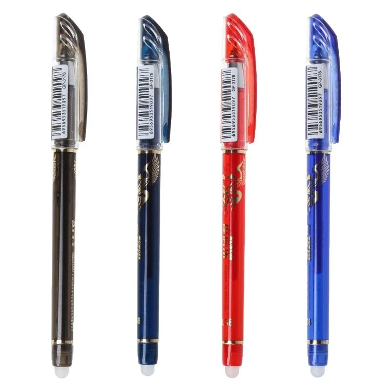 0.38mm Erasable Gel Pen With Blue Red Black Refills School Office Stationery