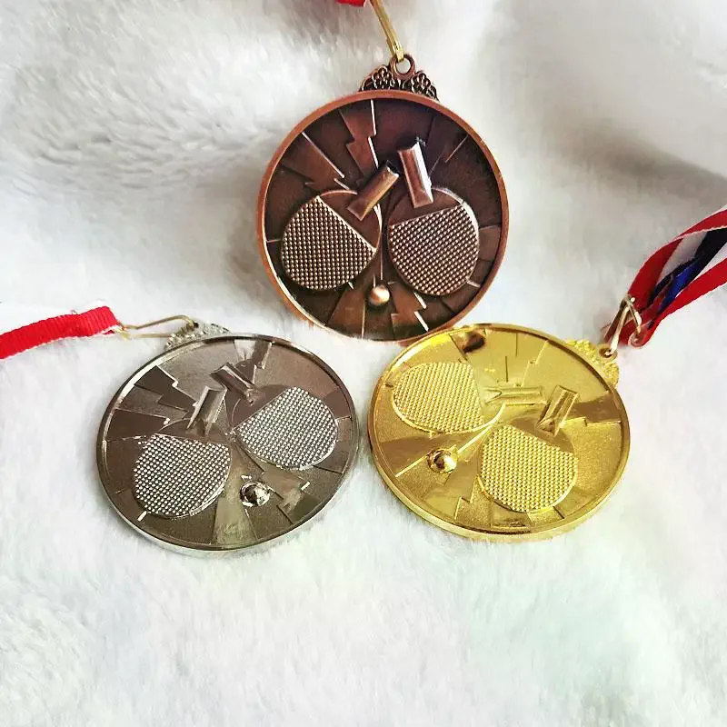 Table Tennis Gold Medal Award Customizable School Sports Veterans Games Souvenir Unisex 2026 Competition Prize Pet Accessory