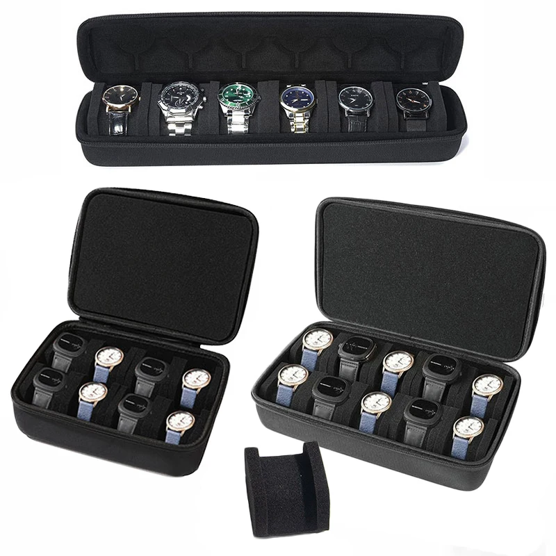 Watch Storage Box 6/10 Slot Watches Organizer Portable Travel Watch Case Waterproof Travel Watch Carrying Case Watches Holder