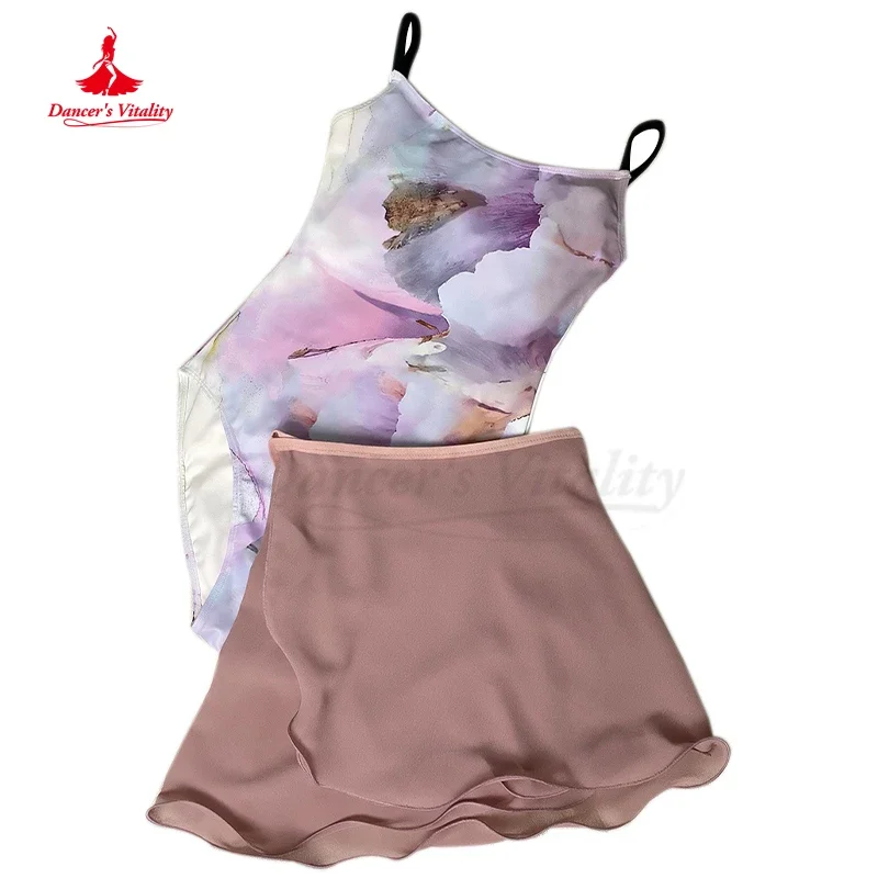 

Ballet Dance Leotard for Women Ballet Jumpsuit Adult Suspender Printed Yoga Practice Suit Art Examination Ballet Leotards