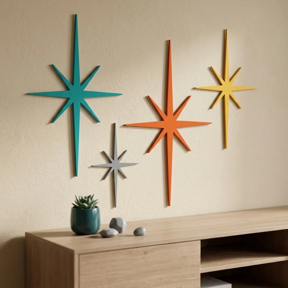 Metal Star Cutout Wall Decoration for Exterior and Interior Applications Such as Yard Fence Deck Wall and Living Space