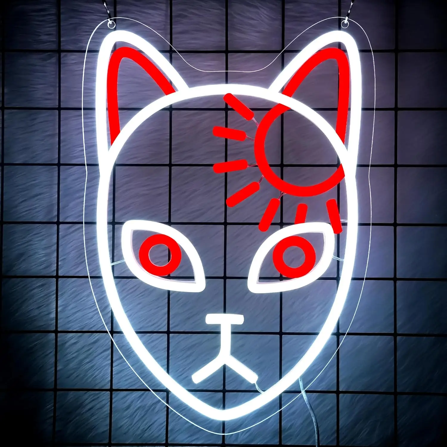 Anime Fox Face Neon Light Sign USB Dimbare LED Neon Sign voor Slaapkamer Woonkamer Club Bar Man Cave Party Geschenken Muur Decor