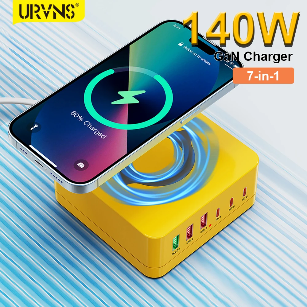 Multi-Port 140W Fast Charger Type C Wireless Charging Station With PD 65W QC 3.0 Quick Charge For iPhone 14 Samsung Mobile Phone