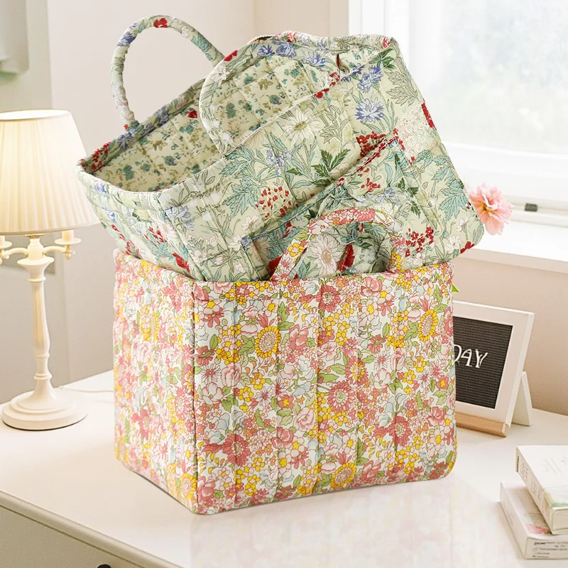 Korean-Style Country Home Fabric Storage Basket, Portable Underwear and Sundries Organizing Box, Storage Basket.