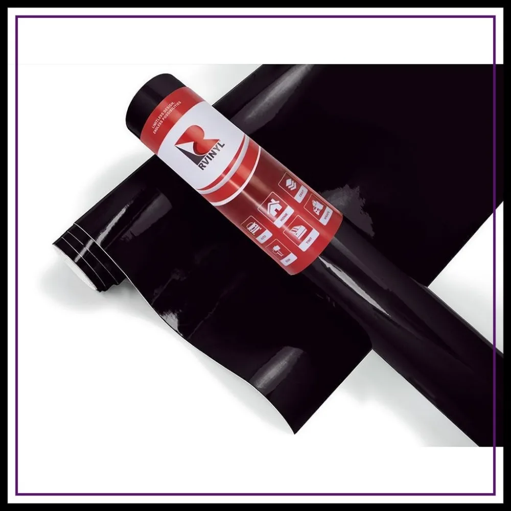 

Gloss Black Dual Cast Thick Vinyl Car Wrapping Film 5ft x 4ft 20sq ft Bubble Free Vehicle Sheet Roll