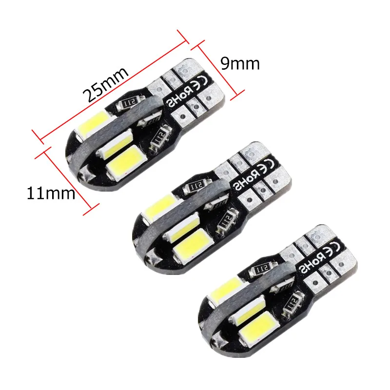 5Pcs T10 LED12V parking lights, side door bulbs, instrument lights, license plate lights,W3W5W 5730 8SMD Car T10 LED 194 168