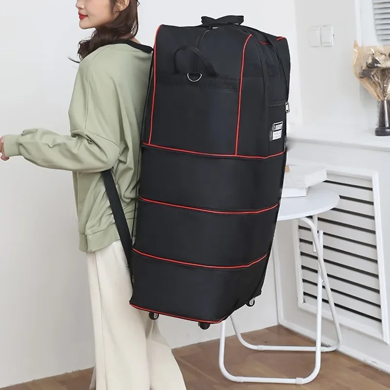 Foldable Travel Luggage Bag with Wheels, Backpack for Business Trip with Wheels, Large-capacity Travel Bag with Wheels